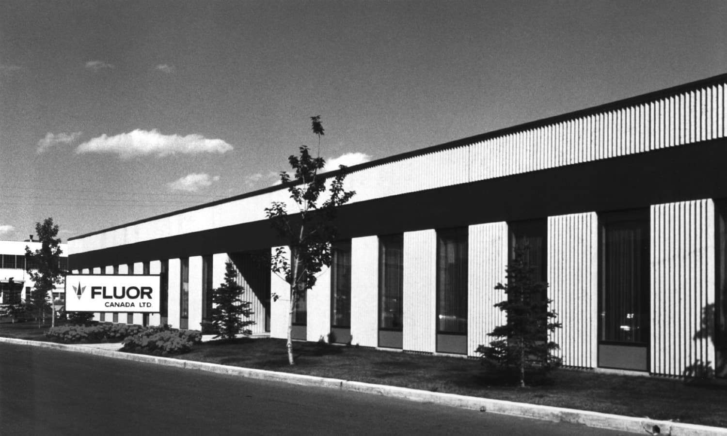 Black and white photo of Calgary office from the 70s