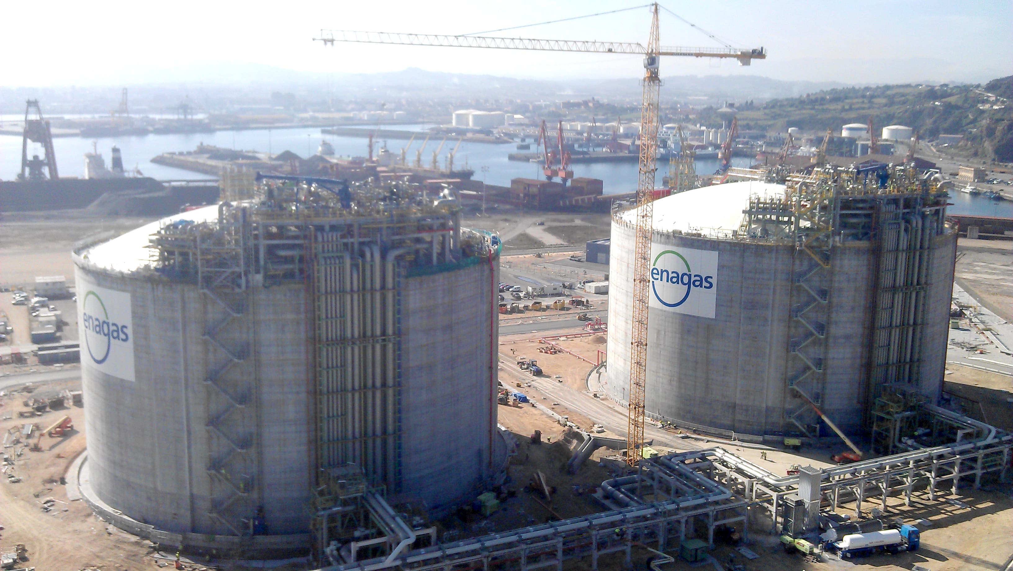 LNG tanks at terminal in Spain