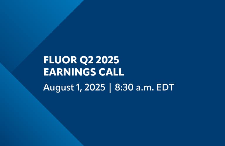 Fluor Q2 2025 Earnings Call: August 1, 8:30 a.m. EDT
