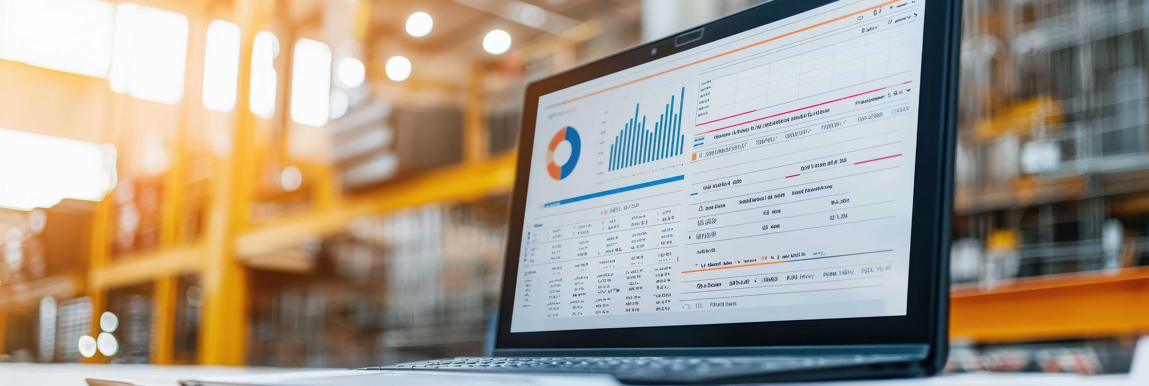 Stock image of laptop showing data