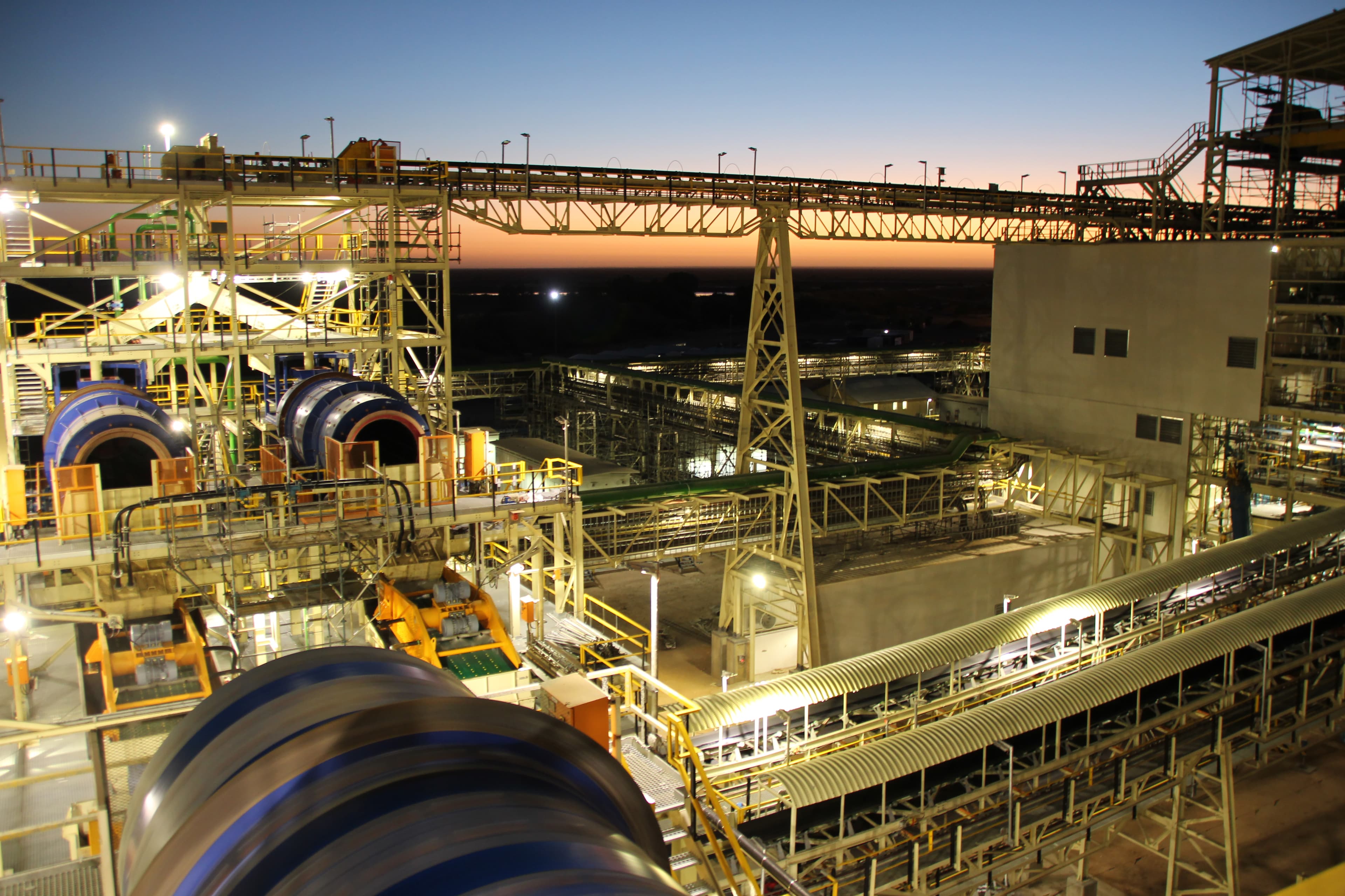 Photo of mining project at sunset